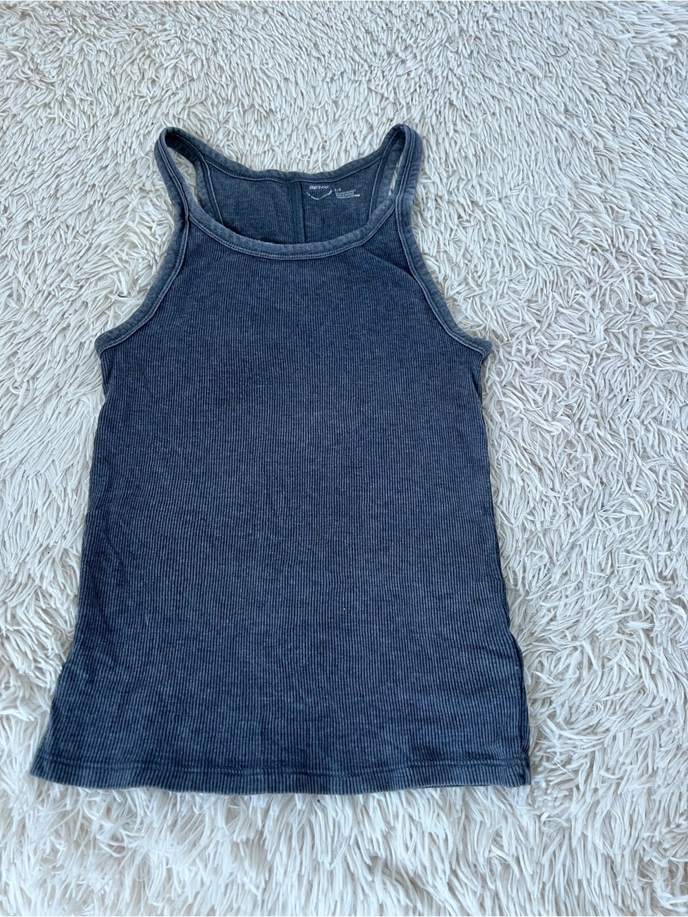 aerie Ribbed Tank Top - Charcoal
